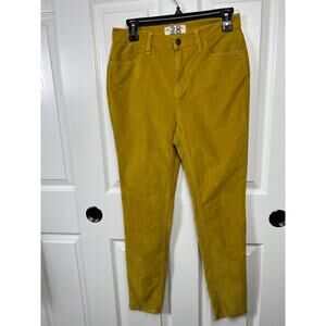 We The Free 28 Corduroy Women's Mustard Yellow Pant High Waisted Raw Hem
